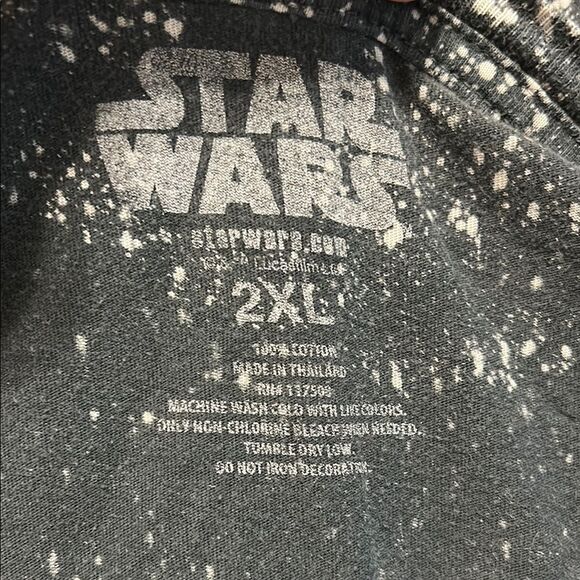 STAR WARS Men's Unisex Size 2XL Crewneck Gray White Speckled Graphic Tee Cotton - Picture 6 of 6